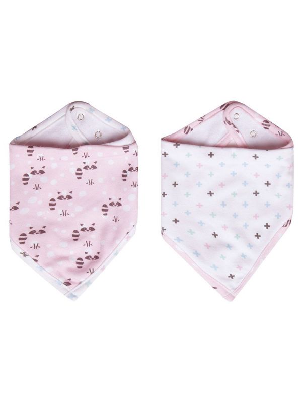 Luma - vauvan kuolalappu 2-pack, pink raccoon