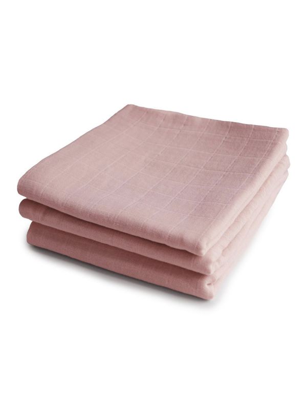 Luomupuuvillainen harso 3-Pack, blush | MUSHIE