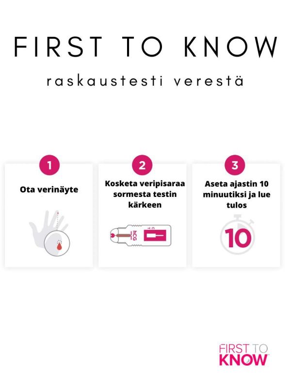 Raskaustesti verestä First To Know, 1kpl